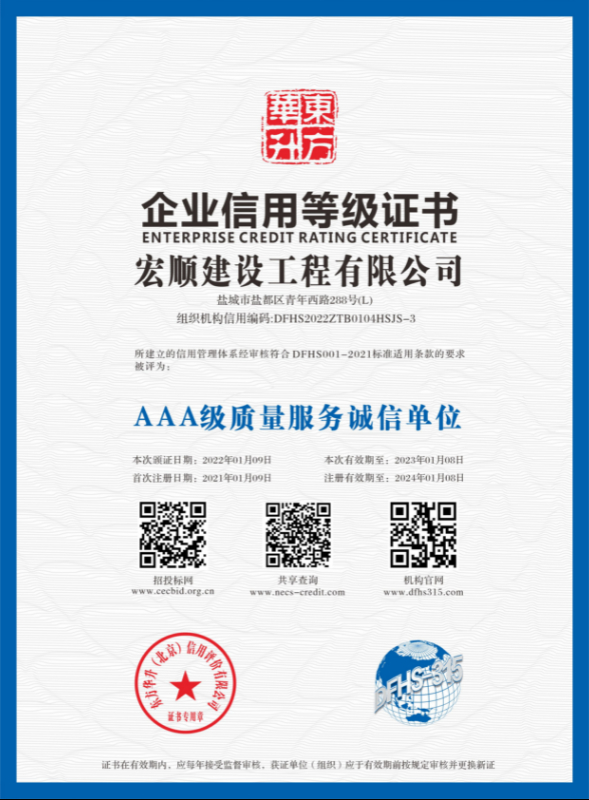 AAA級質(zhì)量服務(wù)誠信單位